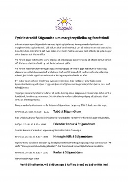 Fyrirlestrar Stgamta um margbreytileika og forrttindi